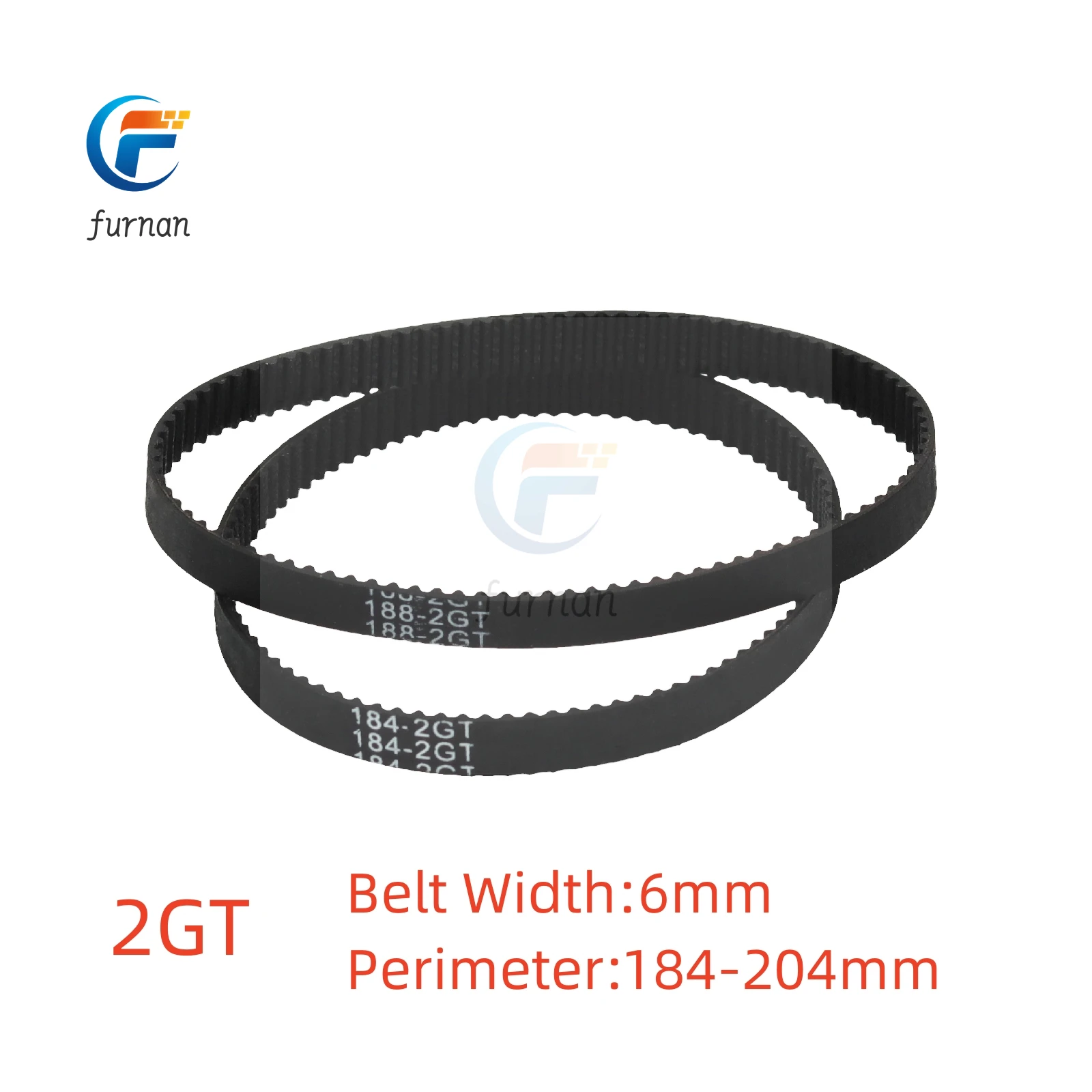 

3D Printer GT2 6mm 2GT Timing Closed Loop Rubber Belt Length 184 186 188 190 192 194 196 198 200 202 204mm Transmission belt