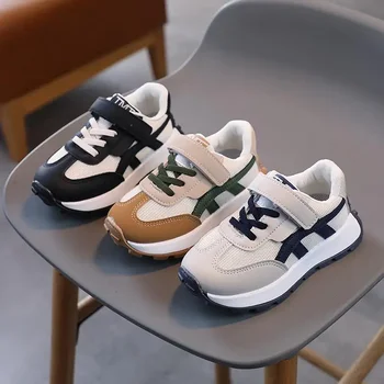 Children Casual Sports Shoes Running Hiking Anti-slip Mesh Sneakers Velcro Lightweight Breathable Sneakers Soft Bottom Kid Shoes