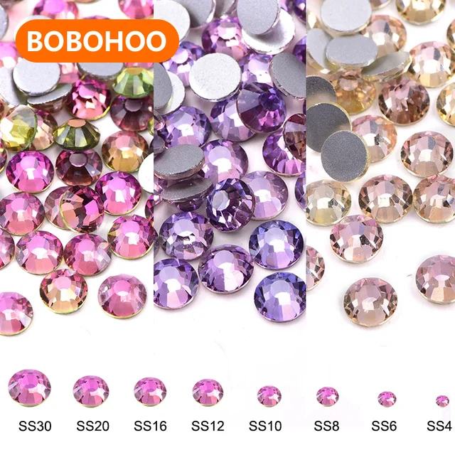 SS3-SS30 Glitter Crystal Non Hot Fix Rhinestones Strass Sewing Garment Diamond Nail Art стразы for DIY Nail Charms