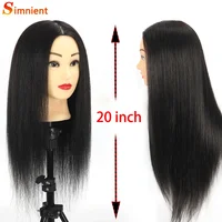 100% tête de poupée de cheveux humains réels pour la coiffure Kit de tête de formation professionnelle tête de Mannequin style pour pratiquer fer à friser chaud St 5