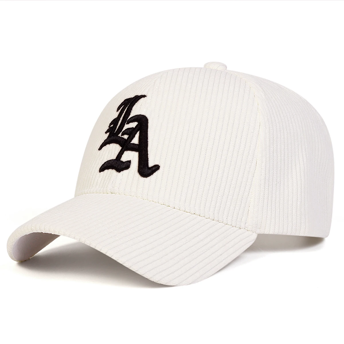Unisex Gothic LA Stickerei Cord-Baseballkappen Frühling und Herbst Outdoor Verstellbare Freizeithüte Sonnenschutzhut Sportkappe – Detail 7
