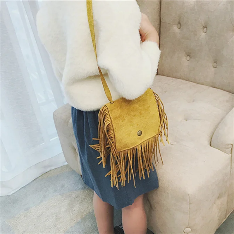 Kids Girls PU Leather Shoulder Bag – Cute Mini Crossbody Purse with Tassel, Messenger Bag for Baby & Children – Wallet Style