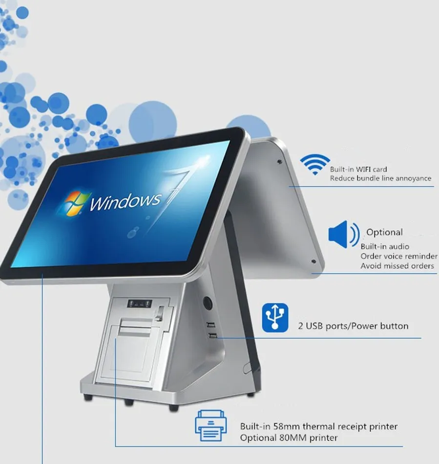 Registratore Di Cassa All-In-One Da 15.1 Pollici Con Stampa, Supermercato Minimarket Catering Terminale Pos Materno E Infantile