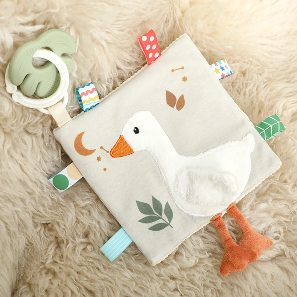 Weiche Babybücher 3D Touch & Feel Hochkontrast-Stoffbuch Sensorisches Frühlernspielzeug für Kinderwagen Tierbuch mit Silikon-Beißring – Detail 20