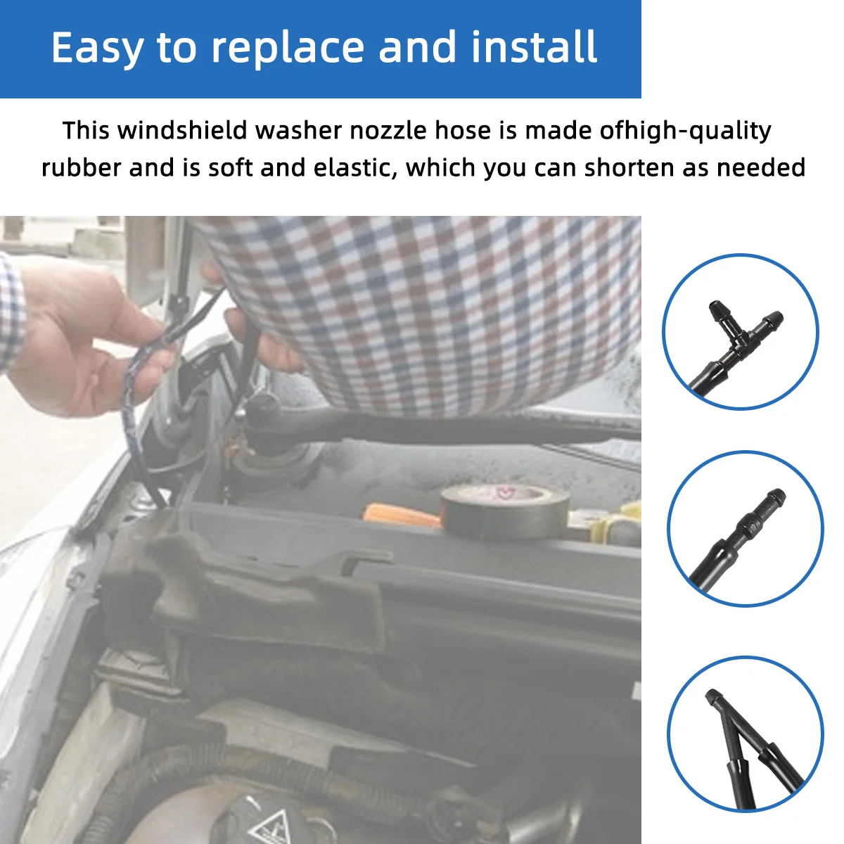 Windshield Washer Nozzle Hose Y T Straight Tube For Front Window Headlight Pump - Foto 5