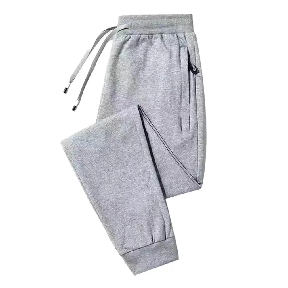 Winter Pants Men Fur Lined Joggers Thick Sweatpants Drawstring Trousers Men Fleece Running Pants Warm Velvet Ankle-Tied sport jogging trousers fleece sweatpants men casual pants