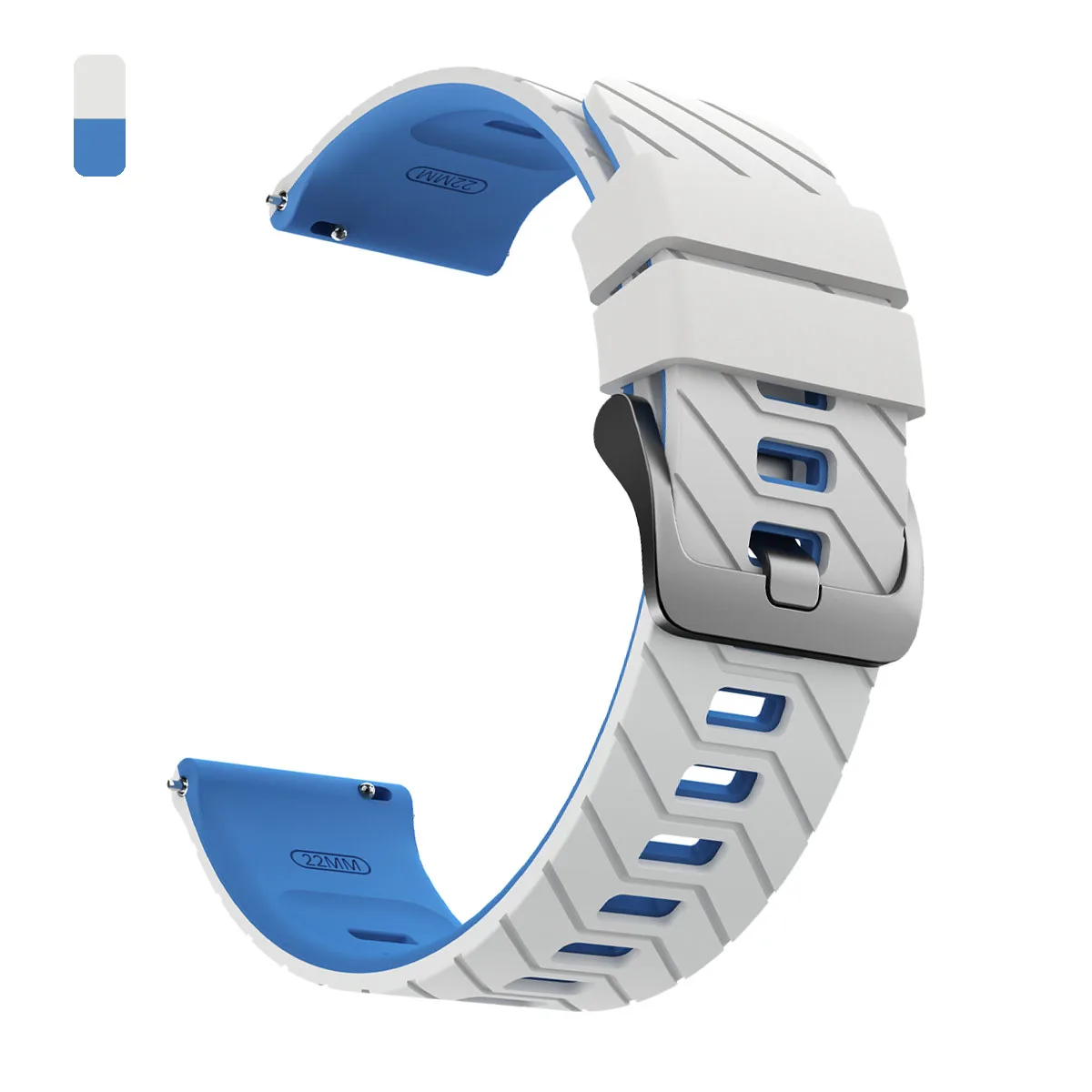 Breathable 22mm Rubber Watch Band Strap
