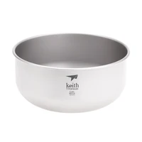 Keith Titanium Bowl Camping Salad Tableware Large Soup Bowls Food Container Outdoor Hiking Travel Picnic Cookware Bowl 1.8L 2