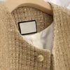 2024 Spring Autumn New High-end Elegant Feel Cropped Jacket For Women Crew Neck Socialite Styletweed Style 3