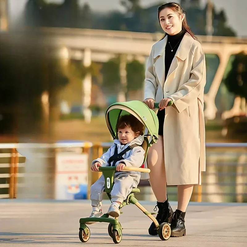 EG6 Two-Way Reversible Stroller, High View Foldable Pram, Sit Recline Pushchair, Multi-Function Baby Carriage , Travel Buggy