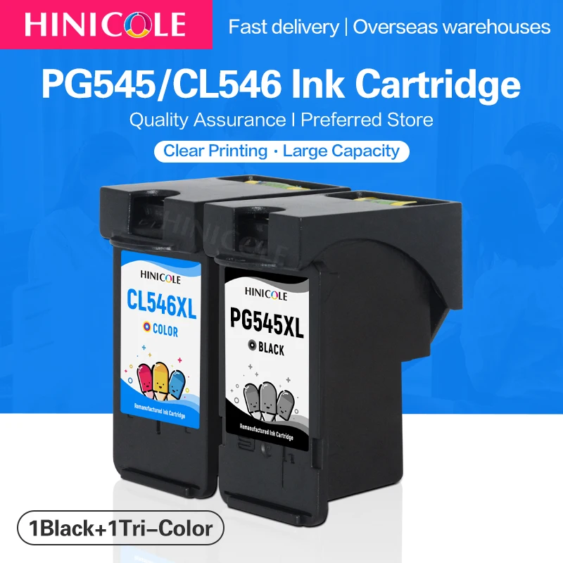 

HINICOLE PG545XL PG 545XL CL546 CL 546XL Refilled Ink Cartridge PG-545 Use For Canon Pixma MX320 MX330 MX340 MX350 Printers