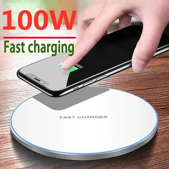 100W Fast Wireless Charger Mobile Phone Chargers Pad Stand For iPhone 15 14 13 12 Pro Max 8 Samsung Xiaomi Charging Dock Station 1