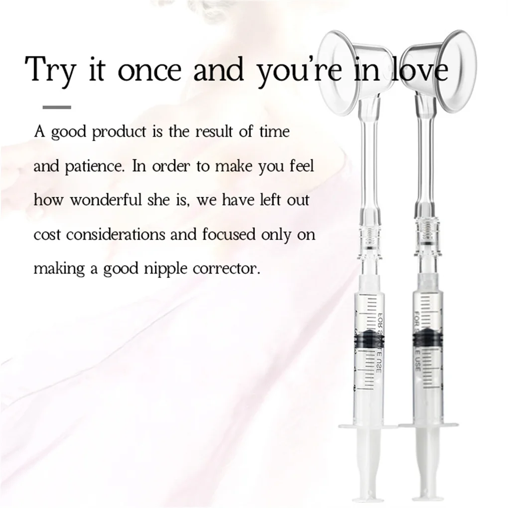 Pack of 2 Nipples Extractor Safety Silicone Physical Boob Flat Inverted Nipple Suckers Aids Puller Enlarge Female