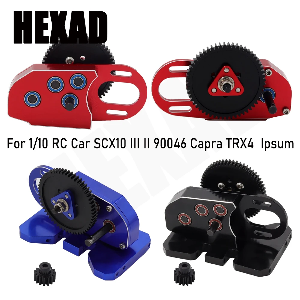 LCG 2Low Gearbox Middle Transmission Box W/ Overdrive Gear for 1/10