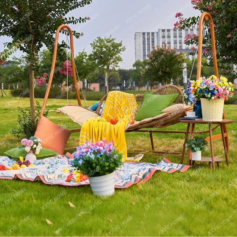 Rocking Chair Gardening Stool Patio Chairs Lounge Outdoor Seating Area to the Balcony Garden Sofa Furniture Armchair Terrace Set