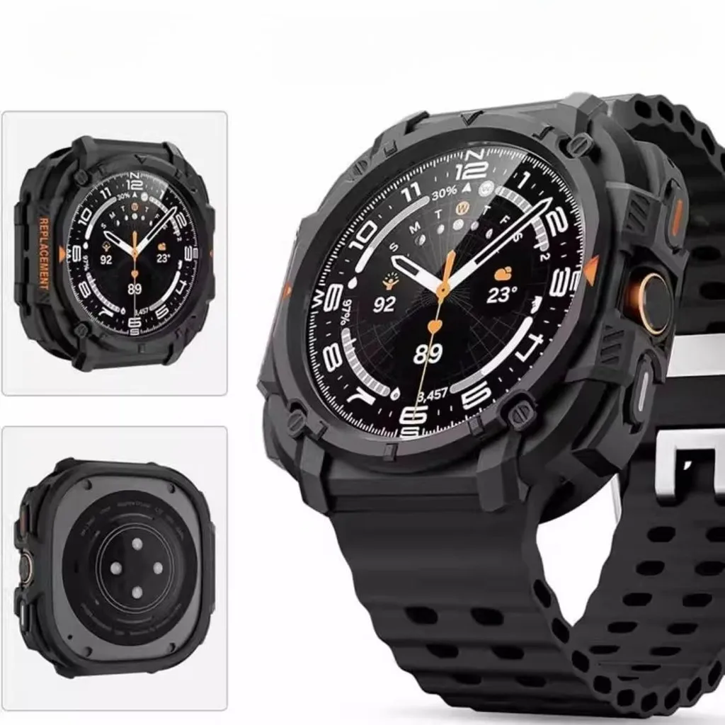 Premium Silicone Sport Band & Protective Case for 47mm Smartwatch - Durable Strap & Bracelet Cover