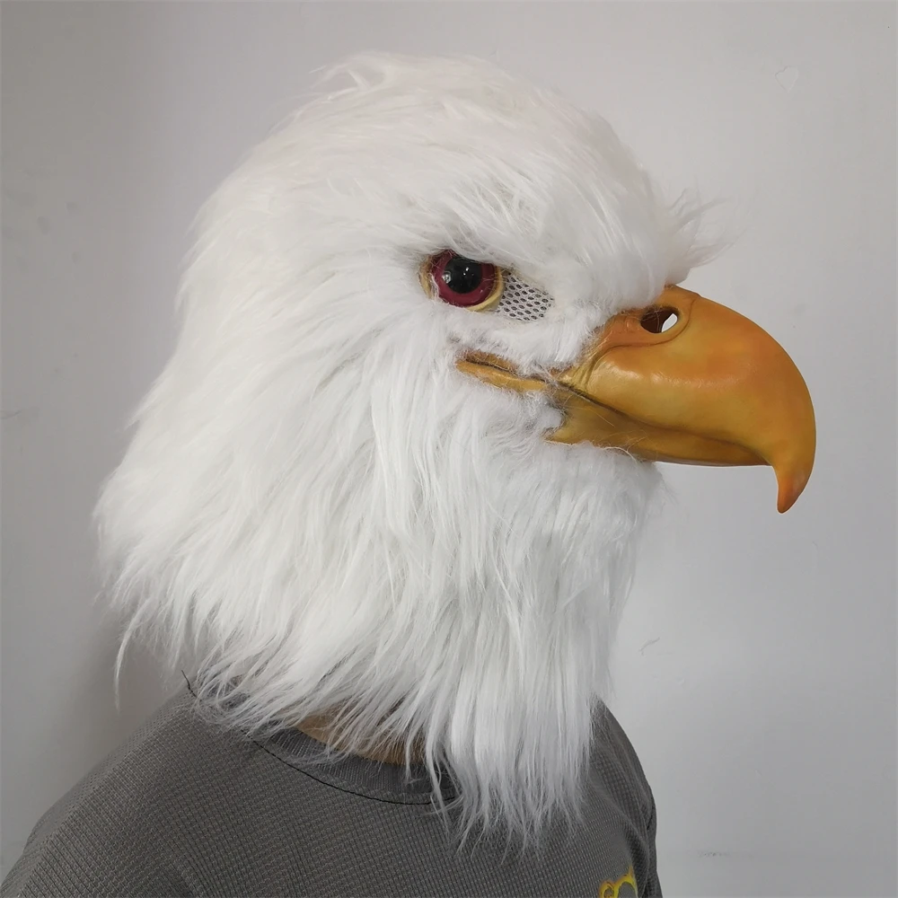 Realistische weiße Adler-Maske, Halloween, Cosplay, Kostüm, Requisiten, Karneval, Party, voller Kopf, Vogelmaske, Tier, Vogel, Rollenspiel, Kopfbedeckung – Detail 10