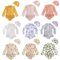 UV Baby Girl Swimsuit One Piece Swimming Jumpsuit Ruffles Bathing Suit SPF 50 Long Sleeve Kids Swimwear for Boys 1-7 Years 1