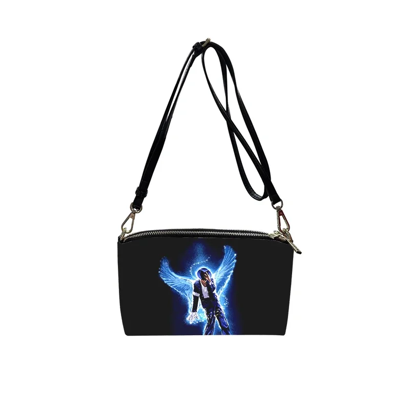 Michael Jackson PU bolsa tiracolo feminina, bolsa de ombro minimalista, bolsa quadrada pequena, nova moda, 2023