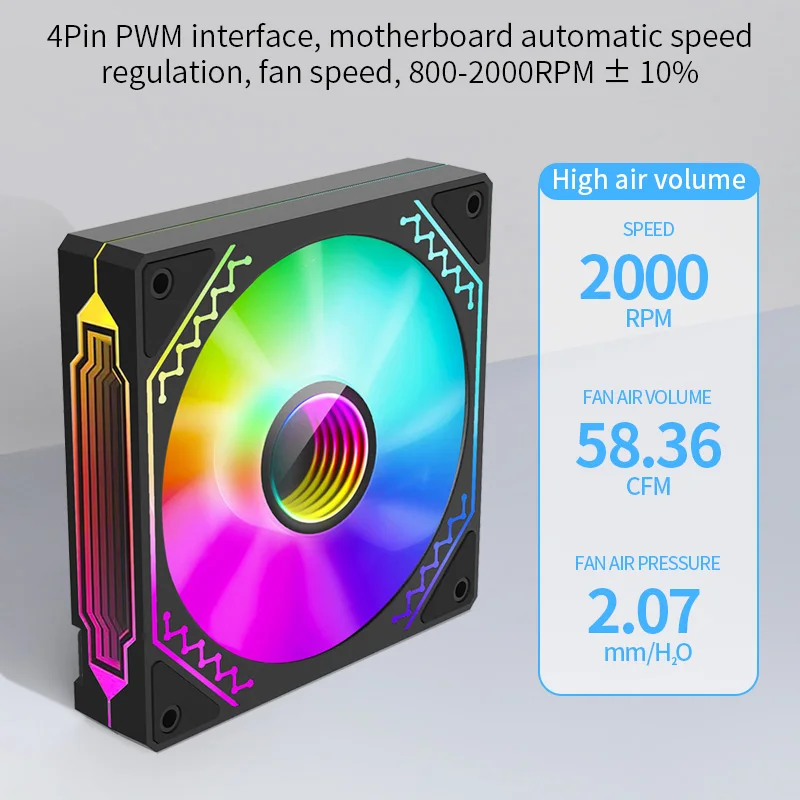 Teucer-infinite Mirror ° Branco Silent Fan 120 mm 12v Pwm Argb 5v 3pin Stereo Lighting Effect Argb Reversal Chassis Ventilador - Imagem 3