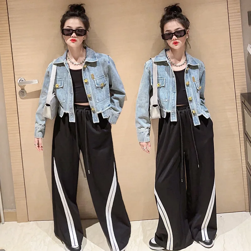 

Girls' Autumn Denim Coat 2023 New Western Fashion Women's Top Girls' Trend jeans coat jacket