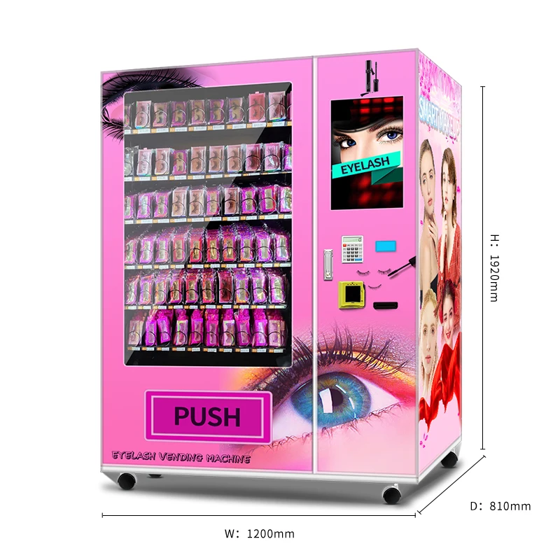 Hot Sell Pink Color Lash Vending Machine with 21.5 Inch Touch Screen