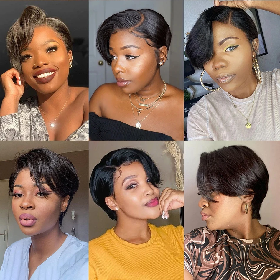 Pixie Cut Wigs Human Hair Short Bob Wig Lace Front Human Hair Wigs Straight Lace Frontal Wigs T Part Transparent Hd Lace Wig