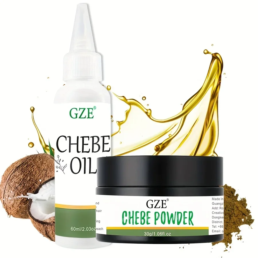 GZE African Chebe Oil For Strengthens Hair, Chebe Hair Powder Make Thin Hair Look Thicker