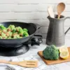 Housewares AEW-306 Electric Wok with Tempered Glass Lid Easy Clean Nonstick, Cooking Chopsticks, Tempura and Steaming Rack 6