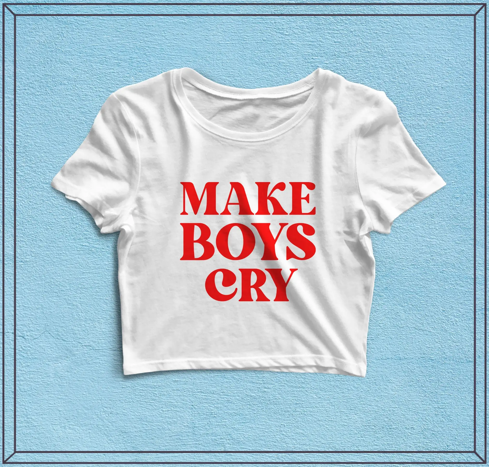 

Футболка Make Boys Cry, модная уличная одежда, женские кроп-топы с забавным принтом букв, трендовая детская футболка в стиле Харадзюку Y2K, женская короткая футболка