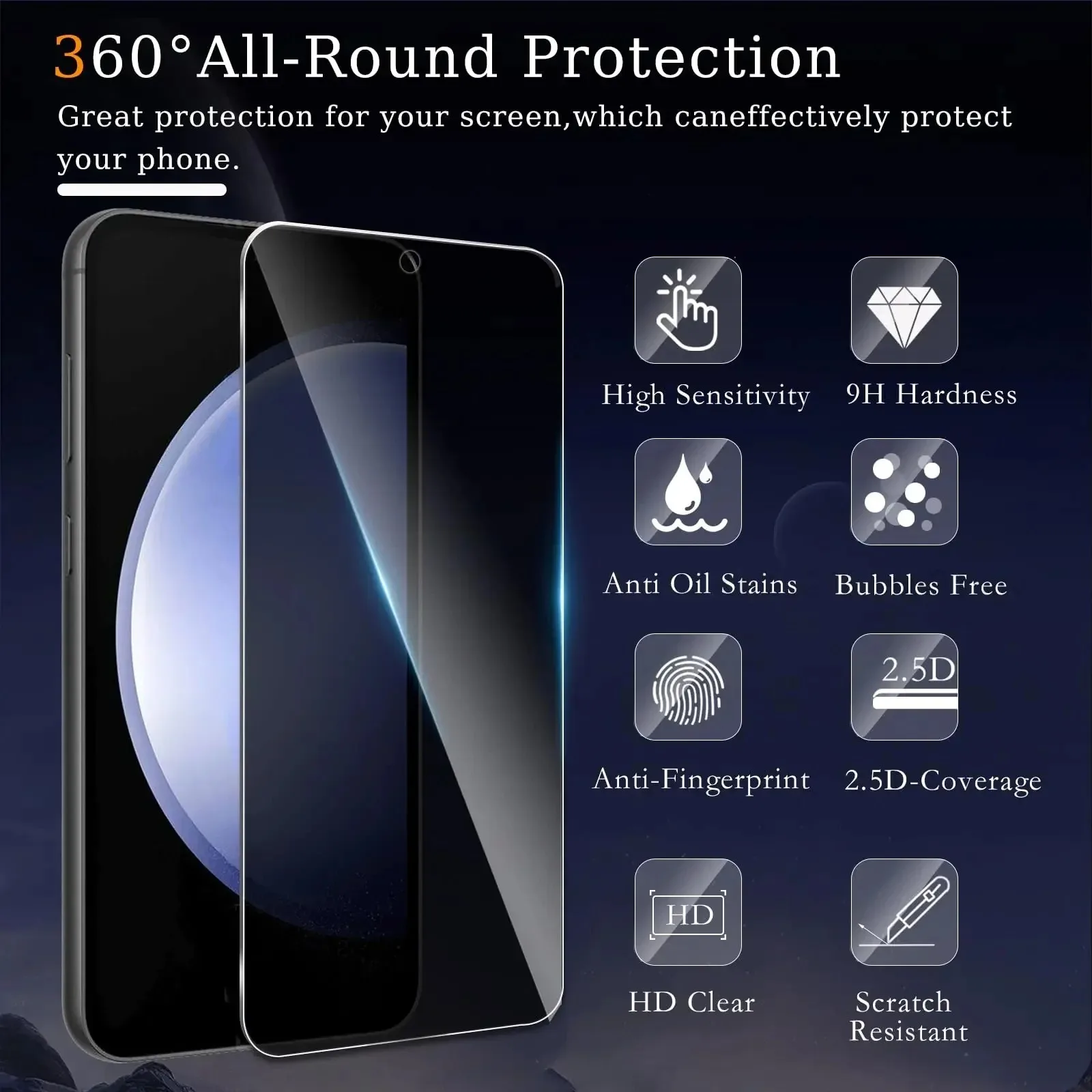 Enhanced Privacy Screen Protector Pack, Tempered Glass Anti-Spy Film, Protective Anti-Peeping Shield