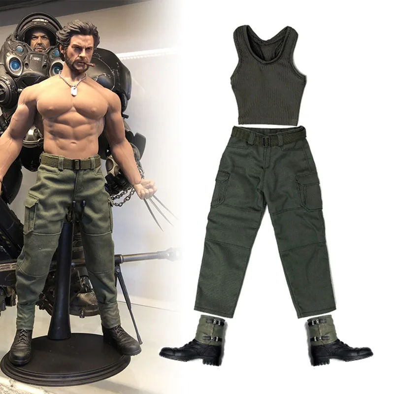

CC020 CC022 CC023 1/6 Men's Vest Sleeveless Clothes Combat Pants Overalls Model for 12 inches Male M34 AT030 AT027 Muscle Body