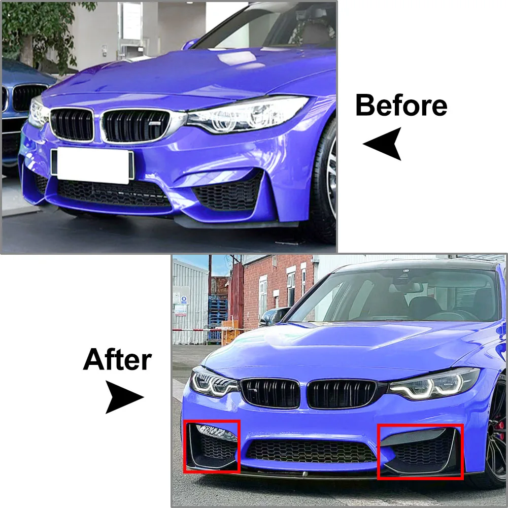 BMW F80 F81 M3 F82 F83 M4 2014 2015 2016 2017 2018 2019 2020용 자동차 앞쪽 측면 코너 스플리터 스포일러 장식 트림 2개