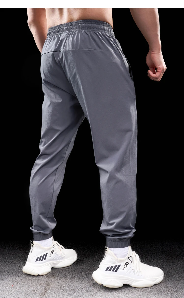 Men Running Trousers - Loose Fit Sports Fitness Pants With Elastic Waist Band