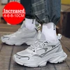 Fashion White Sneakers Hidden Heels Heightening Walking Work Shoes For Men 4/6/8CM Summer Casual Sports Breathable Taller Shoes 1