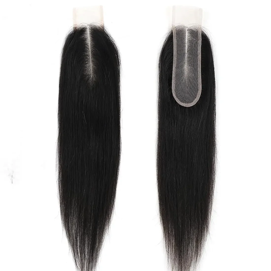 Human Hair Lace Closure 2x6 Peruvian 12-26 Inch Straight and Body Wave