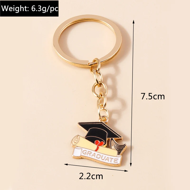 Kreative akademische Kleid Schlüssel bund Bleistift Schlüssel ring für Männer Frauen Handtasche Anhänger DIY Abschluss feier Schmuck Geschenk – Detail 18