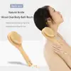 Scrubber Spa Washing Brush Home Adult Shower Washing Tools Bath Brush Long Wood Handle Bathroom Body Back Shower Bristle 1