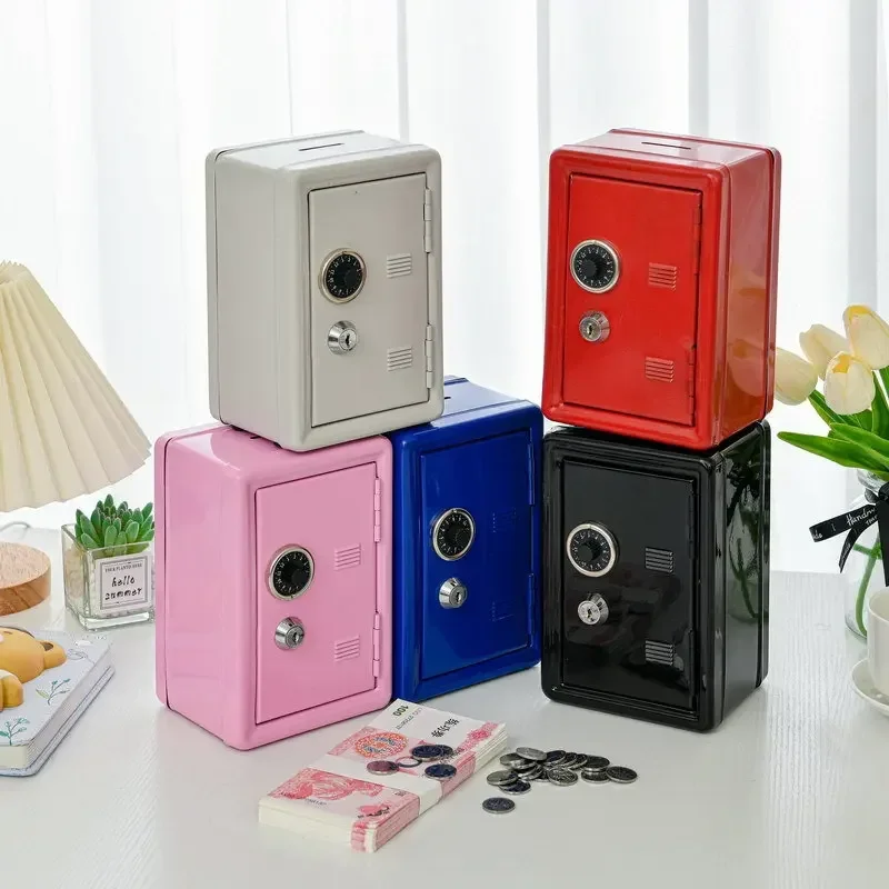 Mini Bank Money Box Hidden Safes Retro Atm Rotating Password Cash Coins Saving Box Bank Safe Box Automatic Deposit Banknote