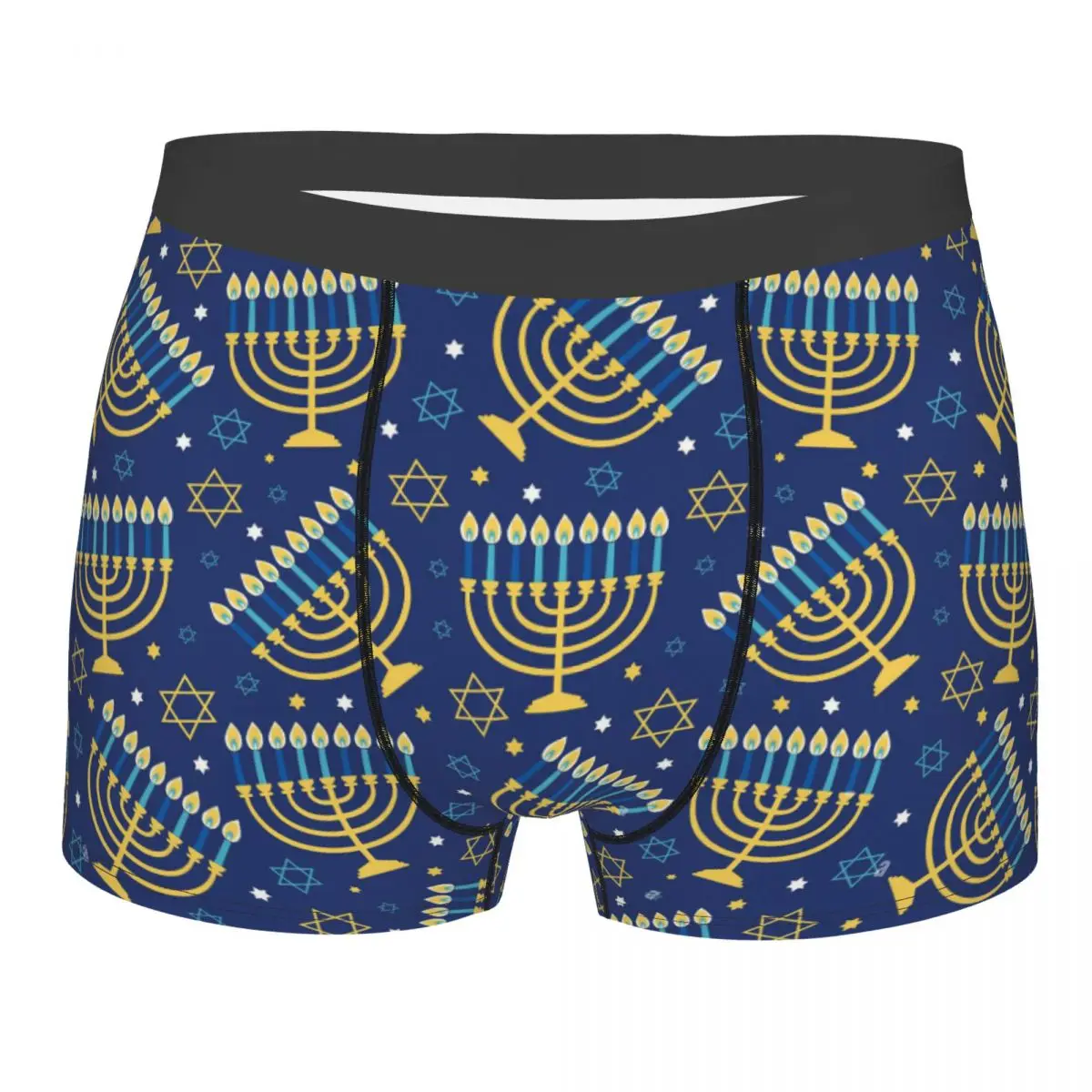 Hanukkah Pattern Man's Underpants, Highly Breathable printing High Quality Birthday Gifts