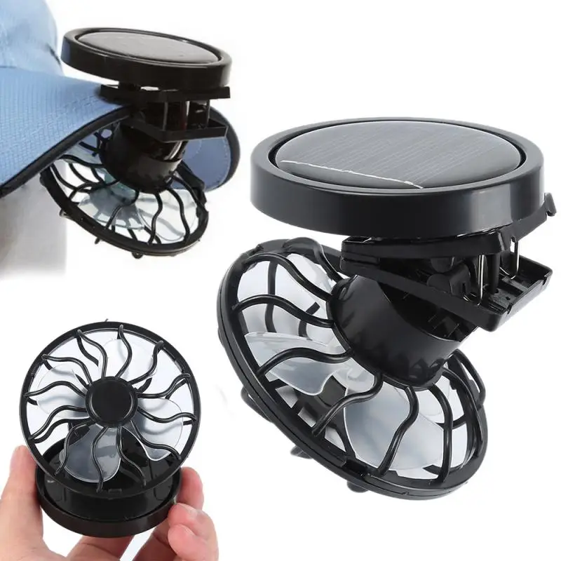 

USB Mini Wind Power Handheld Clip Fan Clip-on Hat Clip Energy Power Panel Cell Cooling Fan Cooler Portable Cooling Ventilador
