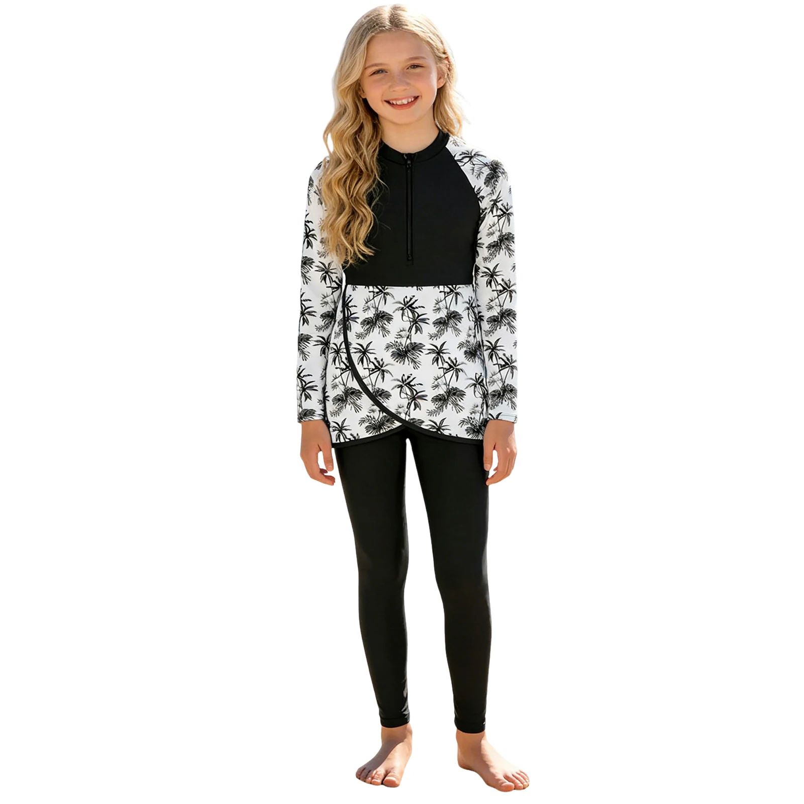 8-14 Year Children Rash Guard Long Sleeve Swim Dress & Pants Sc45b06b3085a4b3b999a6a80aef0d9ea7