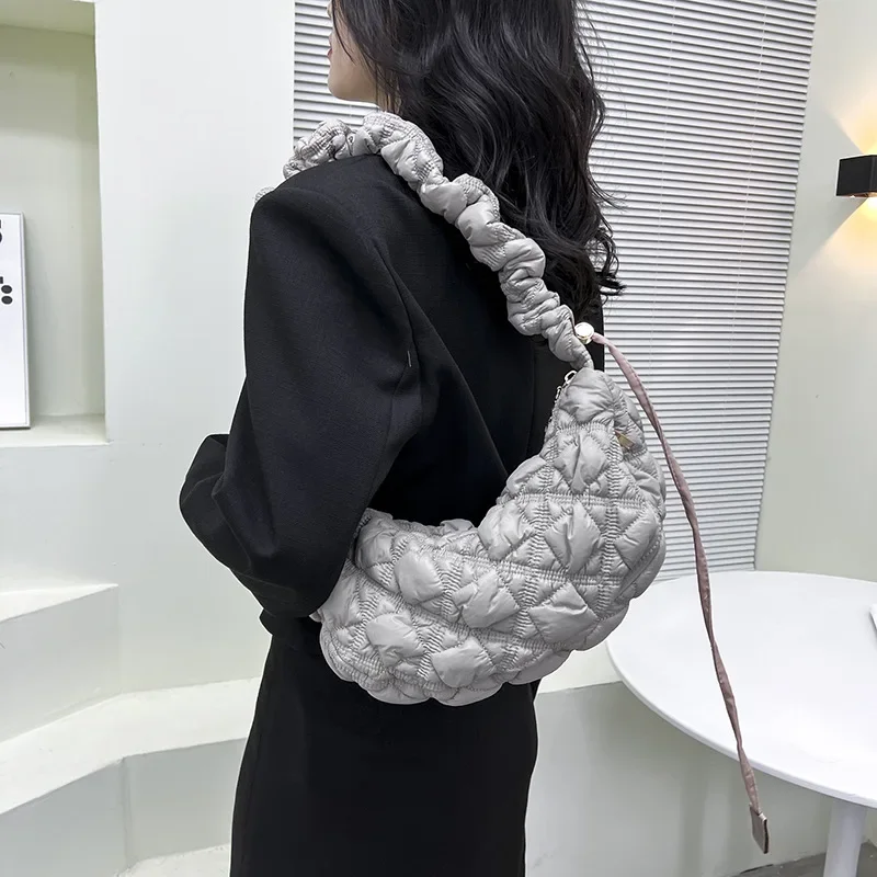 Korean Style Women's Bag Versatile Cloud Pleated Armpit Bag Casual Dumpling Bag Shoulder Crossbody Bag