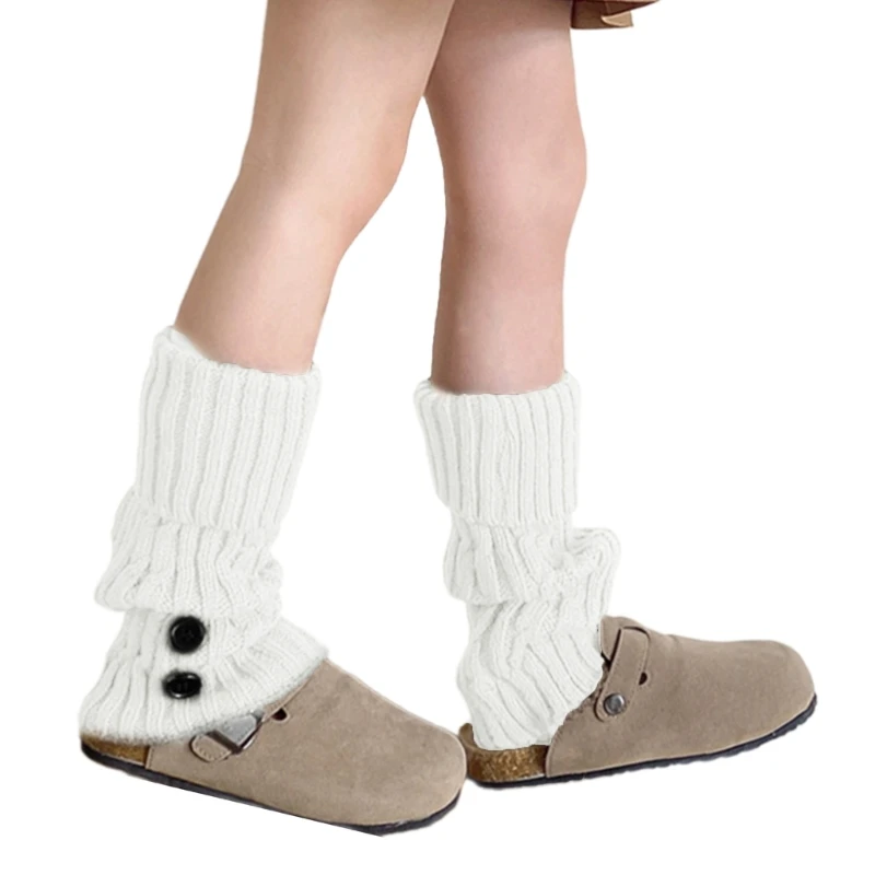 Knitted Leg Cover Socks Stockings for Girls 3-13 Year Autumn Winter Retro Loose