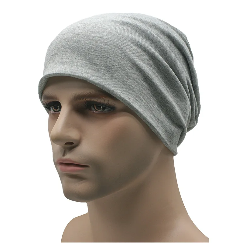 Women Men Slouchy Beanie Hats Baggy Bonnet Cap Summer Autumn Casual Elastic Caps Breathable Cotton Turban Hat Solid Skullies - 6