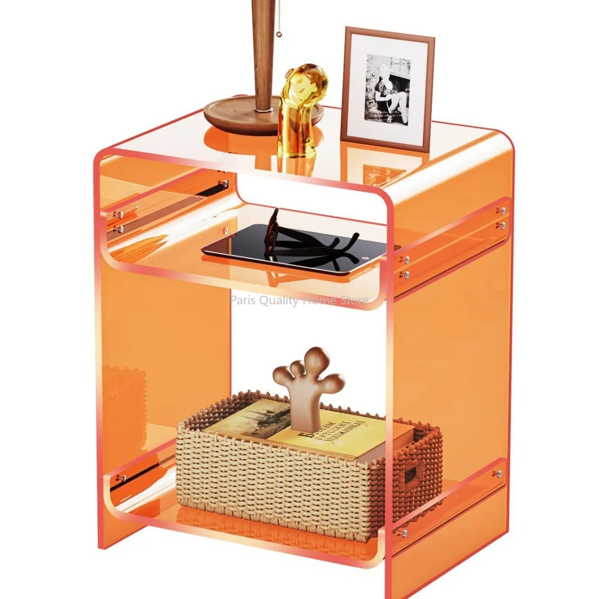 Acrylic Creative Sofa Side Living Room Floor Corner Side Cabinet Small Coffee Table Decoration 5