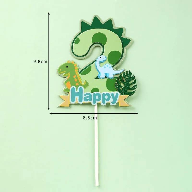 0-9 Numbers Dinosaur Birthday Cake Topper Happy Birthday Cake Girl Boy Birthday Party Decor Kid Favor Dinosaur Boy Cake Decor