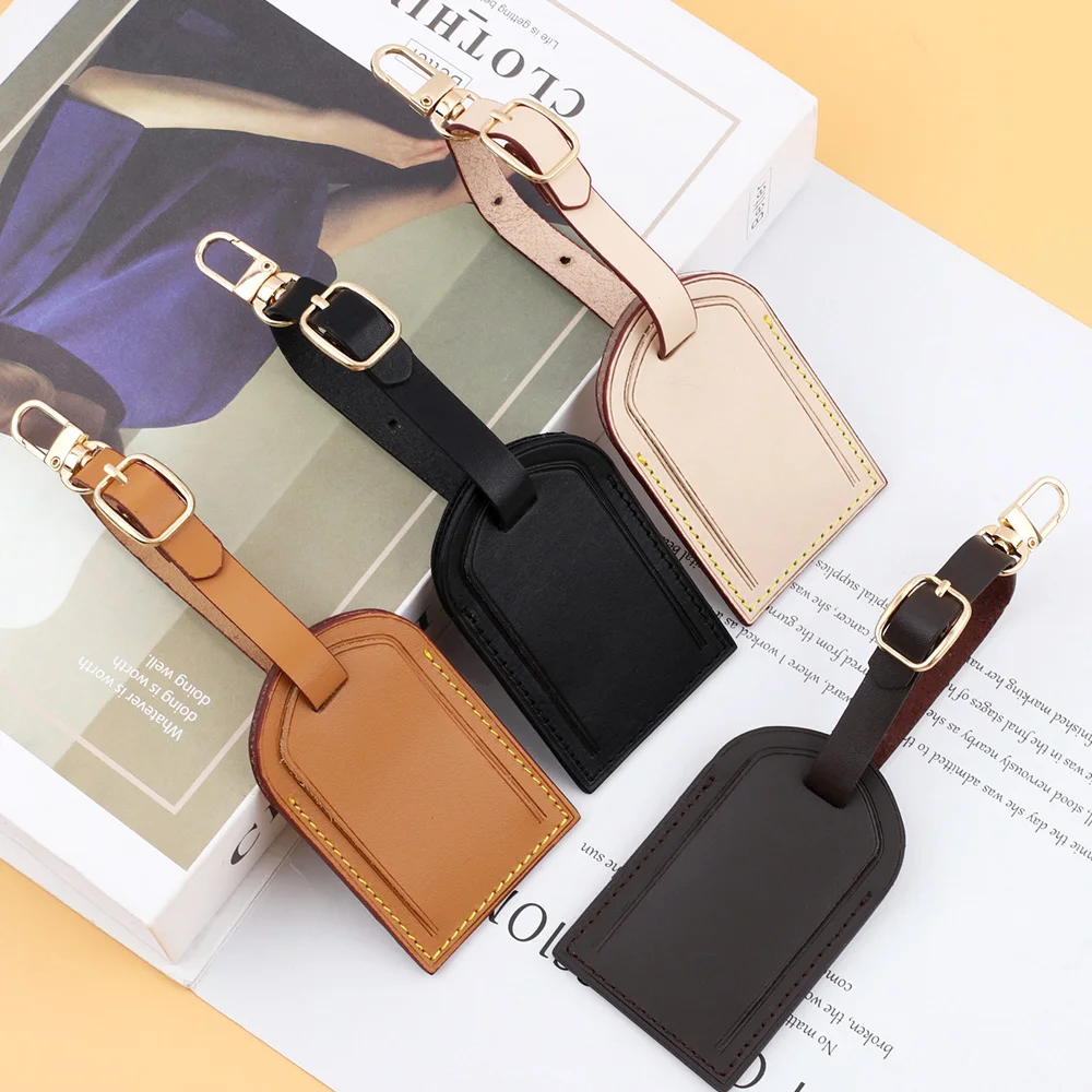 Bag Handbag Luggage Tags Travel Accessories for Suitcase Business Bag Vegetable Tanned Leather Tag Baggage Boarding Pass luggage tag