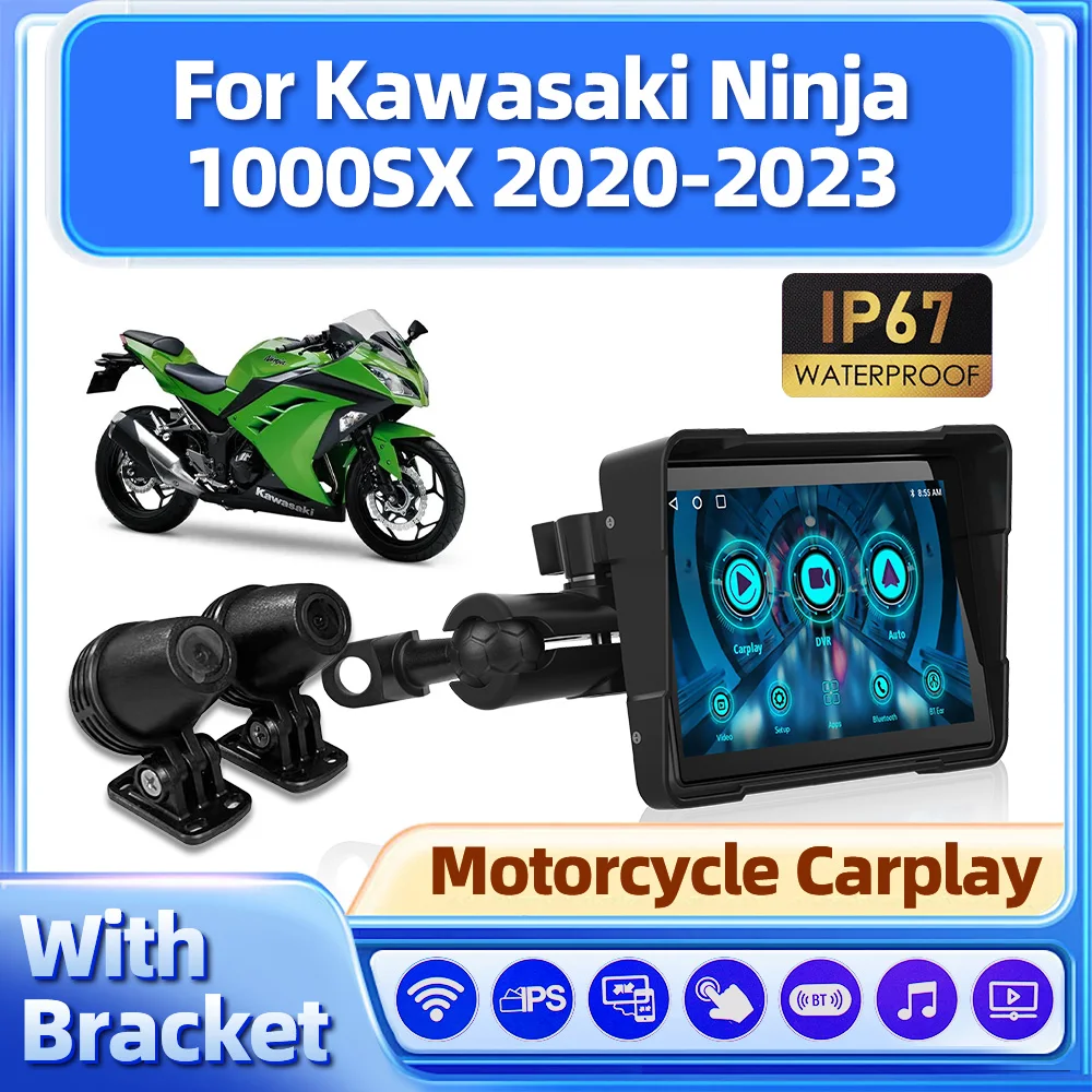 

Motorcycle Navigation 5 inch IP67 Waterproof Bluetooth Wireless Moto Carplay For Kawasaki Ninja 1000SX 2020 2021 2022 2023