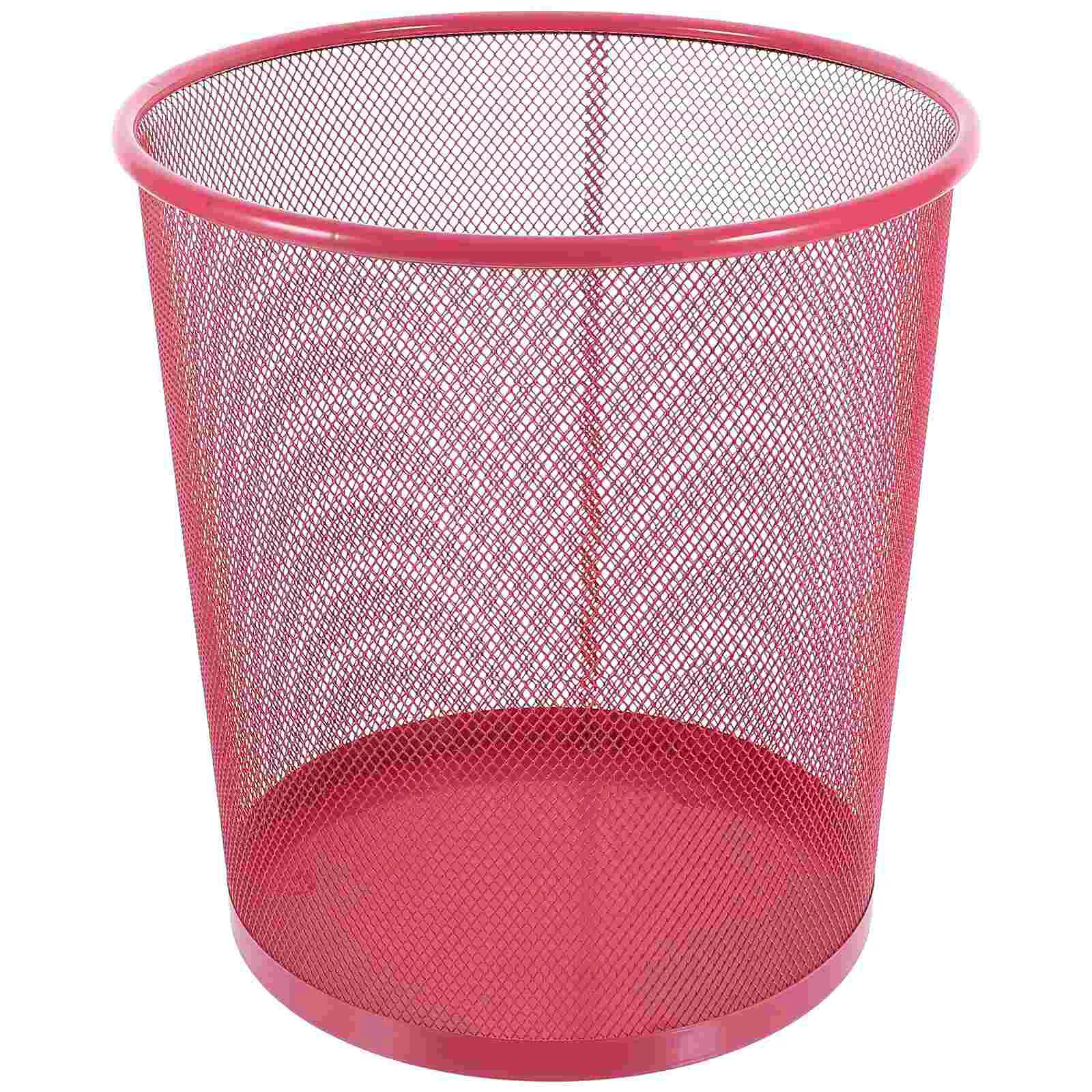 

Mesh Trash Cans Office Metal Wire Wastebaskets Recycling Garbage Container Bin Round Rubbish Waste Paper Bin Office Home Bedroom